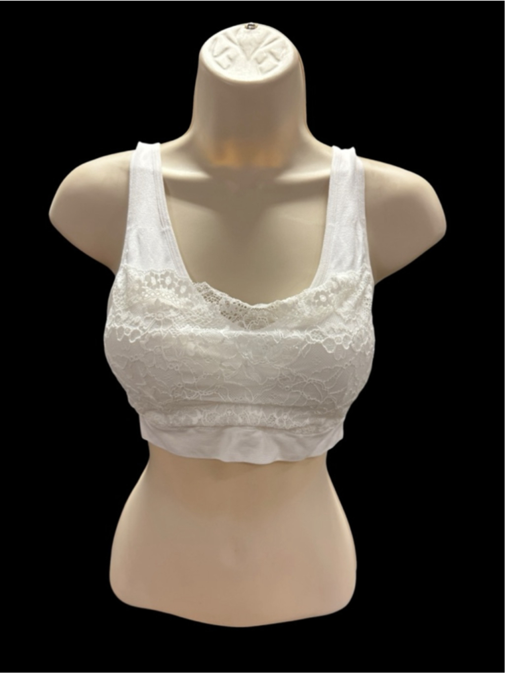 Women's Unbranded White Lace Sports Bra XL